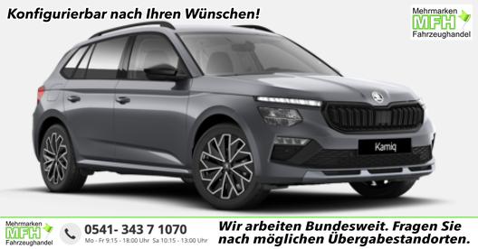 Skoda Kamiq - Dynamic 1.0 TSI 115PS, 5 JAHRE GARANTIE, 17" Alu, Elektr. Heckklappe, Kessy, Alarm, SunSet, Toter-Winkel, Virtual Cockpit 10", Parksensoren vorn/hinten, Rückfahrkamera, Sitzheizung, Tempomat, Climatronic, Radio 8" + Wireless SmartLink, M-Lederlenkrad beheizt
