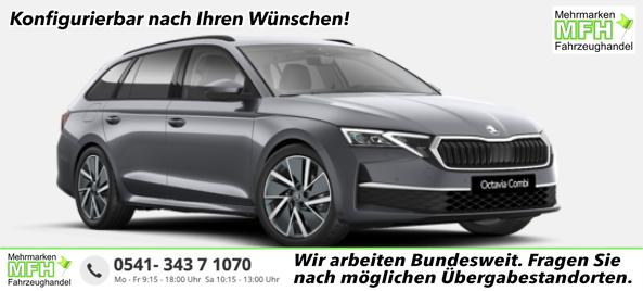 Skoda Octavia Combi - Dynamic 1.5 TSI 150PS, 5J GARANTIE, 18" Alu, MATRIX-LED, NAVI 13", Elektr. Heckklappe, Kessy, Alarm, Side Assist, Interieur LOUNGE, Beheizte Frontscheibe, Sitzheizung, M-Lederlenkrad beheizt, SunSet, Parksensoren vorn/hinten, Rückfahrkamera, Virtual Cockpit 10"