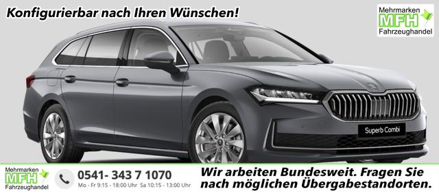 Skoda Superb Combi - Essence 1.5 TSI mHEV (Mild-Hybrid) ACT 150PS DSG/AUTOMATIK, 5 JAHRE GARANTIE, 16" Alu, Climatronic, Parksensoren hi, Rückfahrkamera, Sitzheizung, Virtual Cockpit, Tempomat, Radio 10", Dachreling, LED-Scheinwerfer, Lederlenkrad
