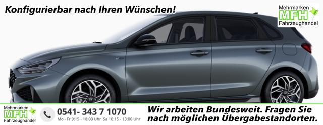 Hyundai i30 - Comfort Hatchback 1.0 T-GDI 115PS, NAVIGATION 10,25", Parksensoren vorn/hinten, R&uuml;ckfahrkamera, BI-LED-Scheinwerfer, Klimaanlage, Lederlenkrad, Tempomat, ZV mit Fernbedienung, Alarmanlage, Reserverad, Nebelscheinwerfer