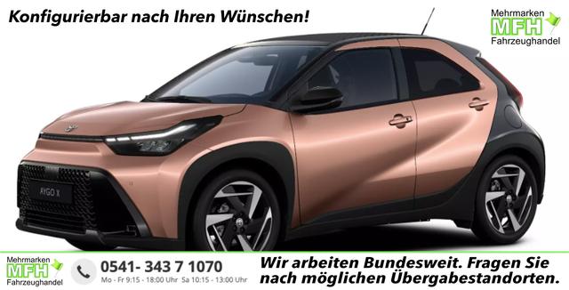 Toyota Aygo X - Envy 1.5 Hybrid 115PS CVT/AUTOMATIK, 3J Garantie, 18" Alu, FALTDACH, Smart Entry, Dach schwarz, Privacy-Glas, Sitzheizung, Parksensoren v/h, R&uuml;ckfahrkamera, 2-Zonen-Klimaautomatik, Audiosystem 10,5" + Cloud-NAVI, Lederlenkrad, ACC, LED-Scheinwerfer, JBL-SOUND