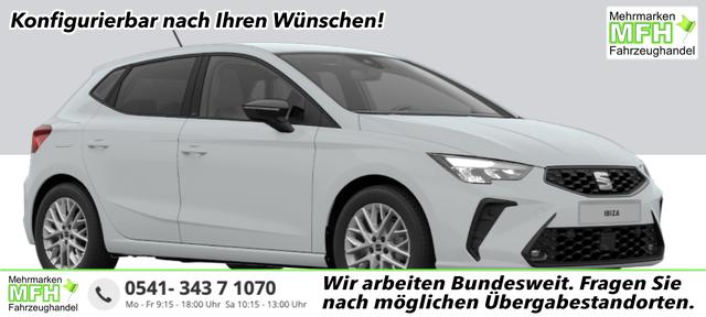 Seat Ibiza "Reference Plus" LIEFERUNG KOSTENLOS! 1.0 TSI 95PS, 5 JAHRE GARANTIE, KLIMAANLAGE, 16" ALUFELGEN, Tempomat, Multifunktions-Lederlenkrad, Parksensoren hinten, Radio 8,25"/Bluetooth, LED-Scheinwerfer, LED-R&uuml;ckleuchten, Zentralverriegelung mit Fernbedienung 