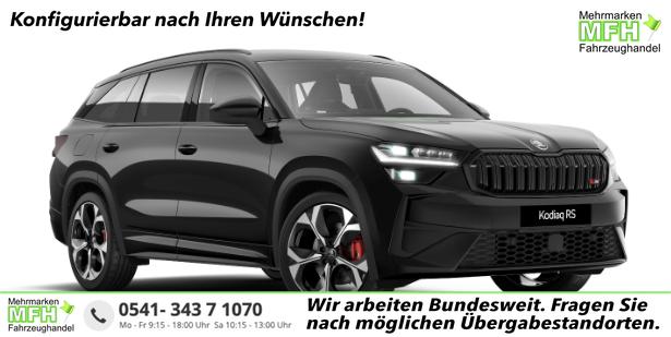 Skoda Kodiaq - RS PLUS 2.0 TSI 265PS 4x4 DSG, 3J Garantie, 20" Alu, DCC-FAHRWERK, CANTON, BEHEI. FRONTSCHEIBE, ANH&Auml;NGERKUPPLUNG, MATRIX-LED, EL. HECKKLAPPE, NAVI 13", KESSY+ALARM, Elektr. Sitze + Sitzheizung v/h, SPORT-Lenkrad beheizt, 3Z-Climatronic, ACC, PDC, Kamera, SunSet