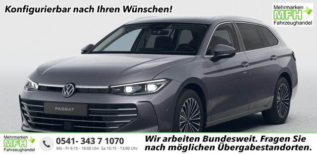 Volkswagen Passat Variant Elegance 1.5 eTSI 150PS DSG, Metallic, 17" Alu, Leder Varenna/Massage/ergoSitze, Head-up-Display, NAVI 15", Privacy-Glas, Elektr. Heckklappe, 3Z-Climatronic, IQ LIGHT MATRIX, Sitzheizung, M-Lederlenkrad beheizt, ACC, Alarm, Park Assist, PDC, R-Kamera, Keyless 
