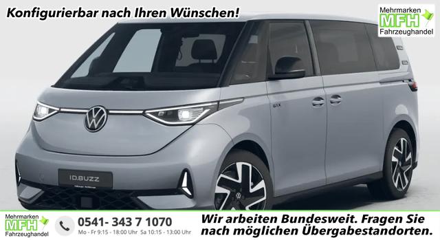Volkswagen ID. BUZZ - GTX 7-SITZPL&Auml;TZE, IQ LIGHT, Elektr. Vordersitze/Memory/Massage, 20" Alufelgen, 2Z-Climatronic, Sitzheizung vorn, M-Lederlenkrad beheizt, Parksensoren vo/hi, Infotainment 12,9"+App-Connect, ACC, Privacy-Glas