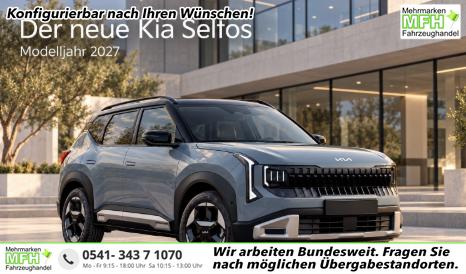 Kia Seltos X-Line 1.6 T-GDI 180PS 7DCT AWD/ALLRAD, 7J Garantie, Elektr. Heckklappe, NAVI, Soundsystem, 19" Alu, Privacy-Glas, Vordersitze + Kunstlederpolsterung, 2Z-Klimaautomatik, Winter-Paket, Parksensoren v/h, 360&deg;-Kamera, Alarm, Dachreling, Vorbereitung AHK 