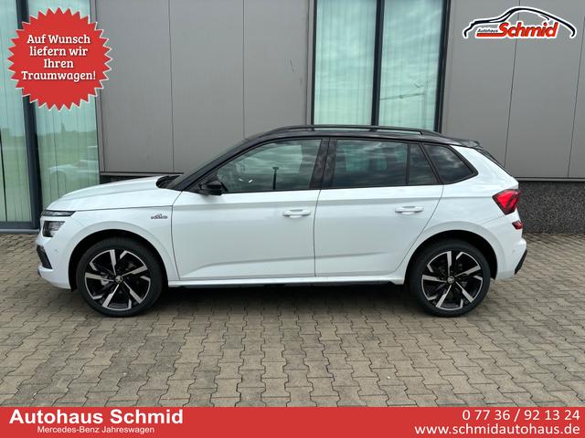 Skoda Kamiq - Monte Carlo 1.5 TSI 150PS DSG/AUTOMATIK, MOON-WHITE METALLIC, Panoramadach, 17"Alu, Matrix-LED, Parksensoren v/h, Kamera, Tempomat, Virtual Cockpit, Kessy, Winter-Paket, Climatronic, Radio 8", SmartLink, Color Concept, NSW, Dachreling, Sport-M-Lederlenkrad beheizt