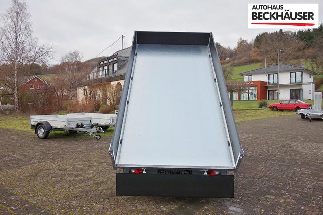 Anh&auml;nger Dreiseitenkipper Saris K3 356 184 3500 2 - 3.500kg 356x184x35 mit Blattfedern, Auffahrschienen, St&uuml;tzen, Kombipumpe 