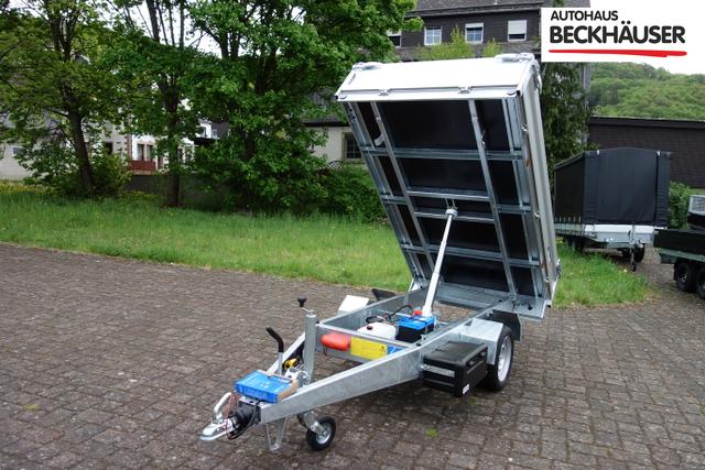 Anhänger Heckkipper Variant 1815 T2 - 254x145x35 cm 1.800kg E-Pumpe, Werkzeugkasten, Ladegerät 