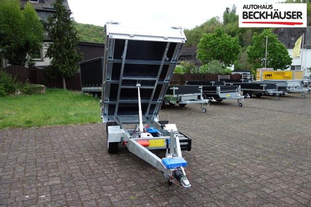 Anhänger Heckkipper Variant 1815 T2 - 254x145x35 cm 1.800kg E-Pumpe, Werkzeugkasten, Ladegerät 