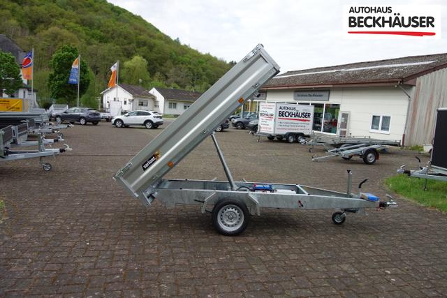 Anhänger Heckkipper Variant 1815 T2 - 254x145x35 cm 1.800kg E-Pumpe, Werkzeugkasten, Ladegerät 