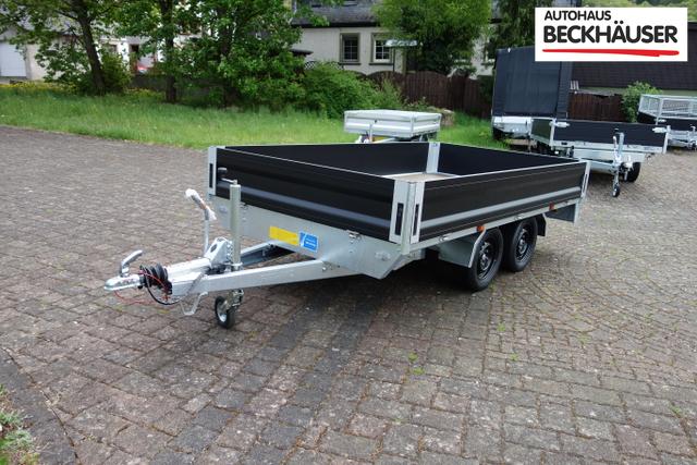 Anh&auml;nger Pritsche Variant 2018 P3 - 315x175x35 cm 2.000kg schwarze Aluw&auml;nde, Werkzeugkasten, LED-Beleuchtung AUSSTELLUNGSST&Uuml;CK 