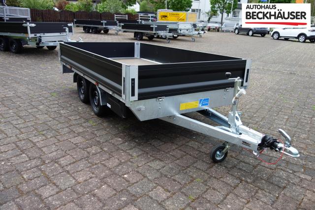 Anh&auml;nger Pritsche Variant 2018 P3 - 315x175x35 cm 2.000kg schwarze Aluw&auml;nde, Werkzeugkasten, LED-Beleuchtung AUSSTELLUNGSST&Uuml;CK 