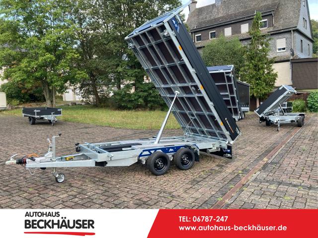 Anhänger Dreiseitenkipper - Saris K3 356 184 3500 2 Heavy Duty - 3.500kg 356x184x35 mit Blattfedern, Auffahrschienen, Stützen, Kombipumpe