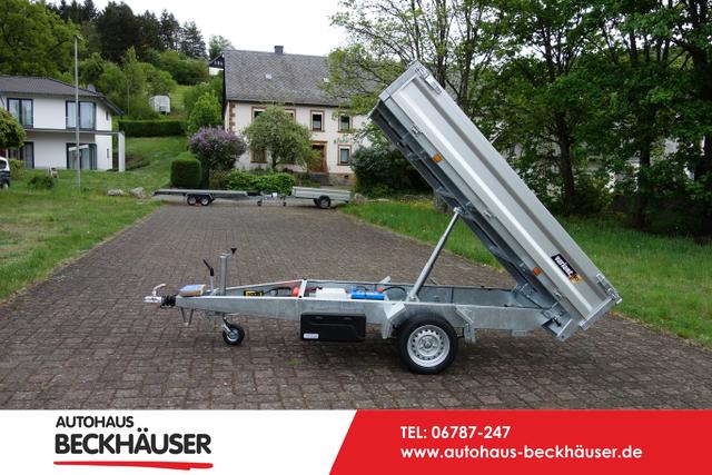 Anhänger Heckkipper - Variant 1815 T2 - 254x145x35 cm 1.800kg E-Pumpe, Werkzeugkasten, Ladegerät