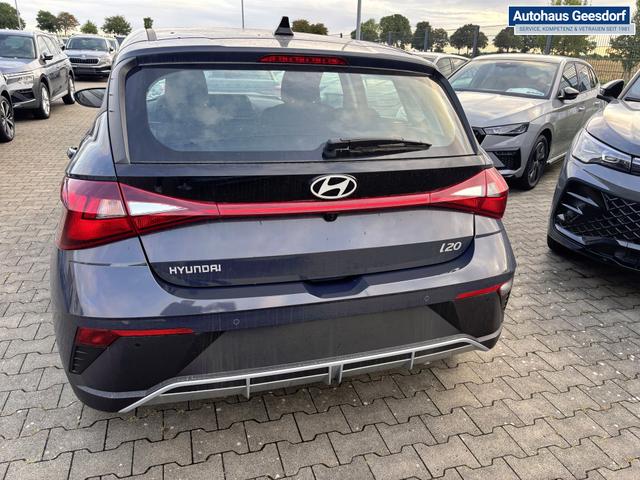 Hyundai i20 Comfort 1.2i 79PS, AURORA-GRAU METALLIC, 5 Jahre Garantie, NAVIGATION 10,25", Klima, Parksensoren hinten, Rückfahrkamera, Alarm, Lederlenkrad, Tempomat, Armlehne vorne, Reserverad, 4x elektr. Fensterheber, Fernlicht-Assistent 