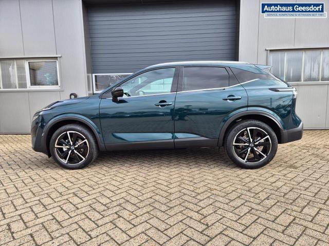 Nissan Qashqai 1.3 DIG-T MHEV 158 PS X-Tronic Tekna Voll-Leder Klimaautomatik PanoGlasdach Sitzheizung Lenkradheizung Navi Head-Up Display elektr. Heckklappe ACC PDC v+h 360&deg;Kamera DAB Bluetooth Touchscreen Apple CarPlay Android Auto 19"LM 