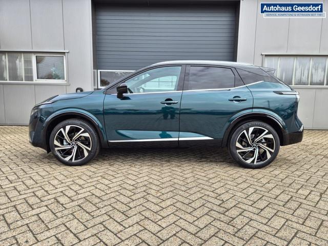Nissan Qashqai 1.3 DIG-T MHEV 158 PS X-Tronic Tekna Premium Paket 20"LM Teil-Leder PanoGlasdach Klimaautomatik Sitzheizung Lenkradheizung Navi Head-Up Display elektr. Heckklappe ACC PDC v+h 360&deg;Kamera DAB Bluetooth Touchscreen Apple CarPlay Android Auto 