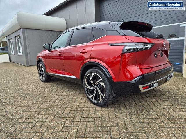 Nissan Qashqai 1.3 DIG-T MHEV 158 PS X-Tronic Tekna Premium Paket 20"LM Teil-Leder PanoGlasdach Klimaautomatik Sitzheizung Lenkradheizung Navi Head-Up Display elektr. Heckklappe ACC PDC v+h 360&deg;Kamera DAB Bluetooth Touchscreen Apple CarPlay Android Auto 