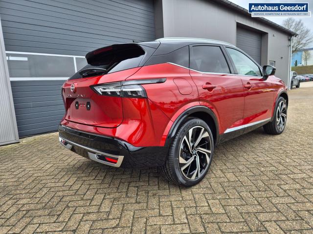 Nissan Qashqai 1.3 DIG-T MHEV 158 PS X-Tronic Tekna Premium Paket 20"LM Teil-Leder PanoGlasdach Klimaautomatik Sitzheizung Lenkradheizung Navi Head-Up Display elektr. Heckklappe ACC PDC v+h 360&deg;Kamera DAB Bluetooth Touchscreen Apple CarPlay Android Auto 