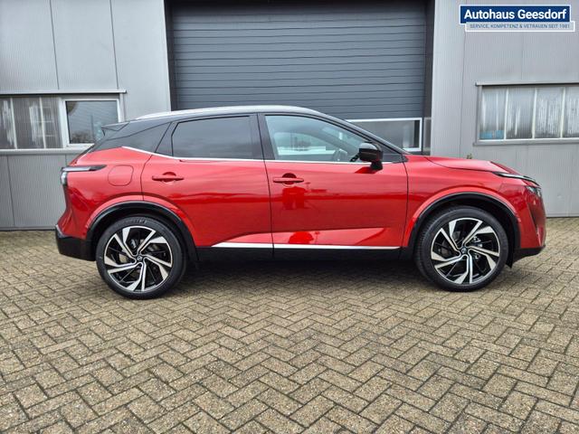 Nissan Qashqai 1.3 DIG-T MHEV 158 PS X-Tronic Tekna Premium Paket 20"LM Teil-Leder PanoGlasdach Klimaautomatik Sitzheizung Lenkradheizung Navi Head-Up Display elektr. Heckklappe ACC PDC v+h 360&deg;Kamera DAB Bluetooth Touchscreen Apple CarPlay Android Auto 