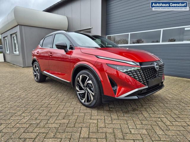 Nissan Qashqai 1.3 DIG-T MHEV 158 PS X-Tronic Tekna Premium Paket 20"LM Teil-Leder PanoGlasdach Klimaautomatik Sitzheizung Lenkradheizung Navi Head-Up Display elektr. Heckklappe ACC PDC v+h 360&deg;Kamera DAB Bluetooth Touchscreen Apple CarPlay Android Auto 