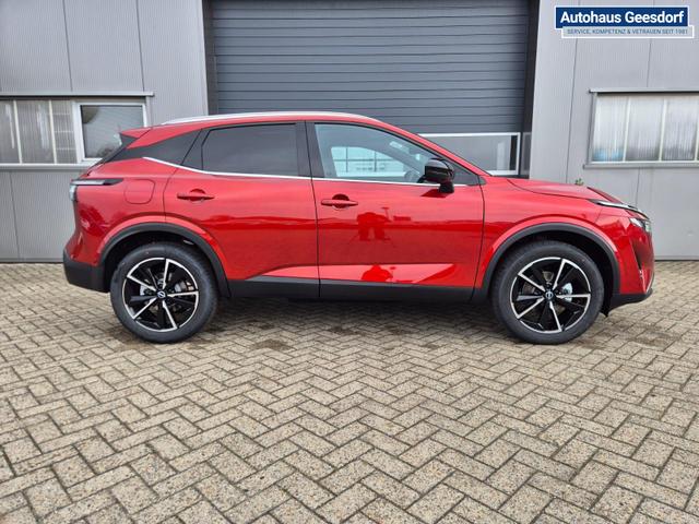 Nissan Qashqai 1.3 DIG-T MHEV 158 PS X-Tronic Tekna Voll-Leder Klimaautomatik PanoGlasdach Sitzheizung Lenkradheizung Navi Head-Up Display elektr. Heckklappe ACC PDC v+h 360&deg;Kamera DAB Bluetooth Touchscreen Apple CarPlay Android Auto 19"LM 