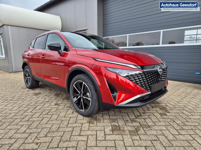 Nissan Qashqai 1.3 DIG-T MHEV 158 PS X-Tronic Tekna Voll-Leder Klimaautomatik PanoGlasdach Sitzheizung Lenkradheizung Navi Head-Up Display elektr. Heckklappe ACC PDC v+h 360&deg;Kamera DAB Bluetooth Touchscreen Apple CarPlay Android Auto 19"LM 
