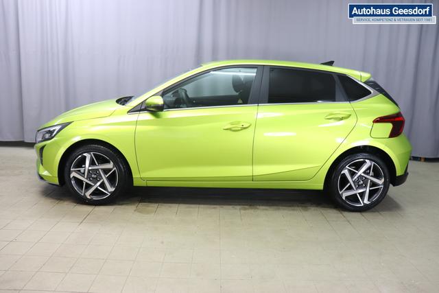 i20 (BC3) Trend Line 1.0 T-GDi 74kW Lucid Lime Metallic Sitzpolsterung in Stoff Schwarz PA4 Infotainment-Paket