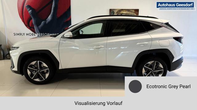 Hyundai TUCSON GO 1.6 T-GDI 48V 2WD DCT 117 kW (160 PS) Lenkradheizung, Sitzheizung, 2-Zonen-Klimaautomatik, Navigationssystem, Android Auto, Apple CarPlay, Induktive Ladestation, Radio, DAB, Smart-Key, Privacy Glass, Rückfahrkamera, 18 Zoll Leichtmetallfelgen, uvm. 