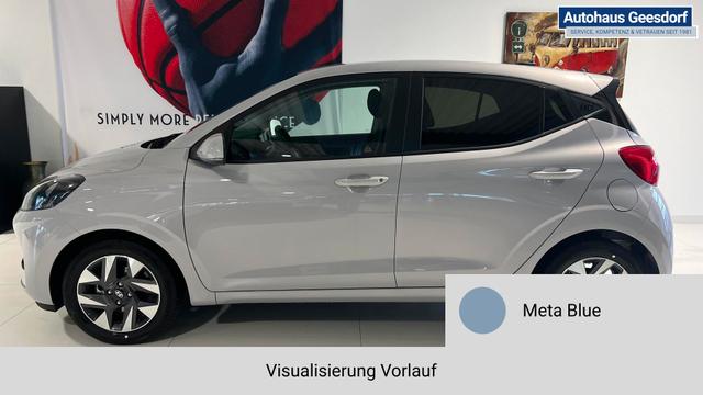 i10 GO Plus Meta Blue Vorlauf, Beispielbilder, ggf. teilweise mit Sonderausstattung