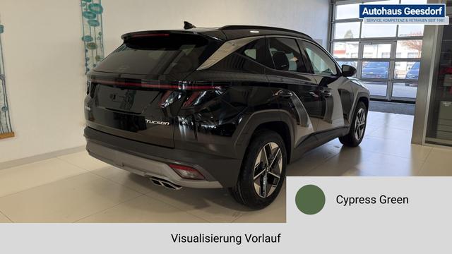 Tucson GO Plus Cypress Green Vorlauf, Beispielbilder, ggf. teilweise mit Sonderausstattung