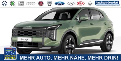 Lagerfahrzeug Kia Sportage - Silver 1.6 T-GDI 150PS AUTOMATIK, Experience-Green METALLIC, 2-Zonen-Klimaautomatik, Navigation 12,3", Parksensoren vorn/hinten, R&uuml;ckfahrkamera, 17" Alufelgen, Winterpaket/Sitzheizung vorne, Beheiztes Lederlenkrad, ACC Tempomat, Alarm, Dachreling Chrom