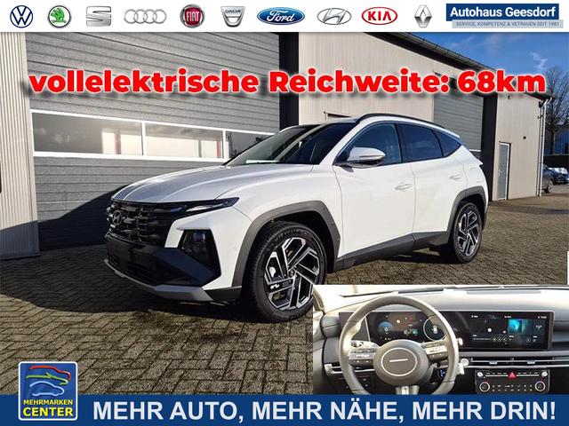 Lagerfahrzeug Hyundai TUCSON - 1.6 T-GDI 252PS Automatik PHEV Prime FACELIFT MY2025 Voll-Leder elektr. Heckklappe Sitzheizung v h Lenkradheizung ACC Klimaautomatik HUD Navi Krell-Sound 12,3"-Touchscreen DAB  wireless Apple CarPlay   Android Auto PDC 4xKamera 2xKeyless 19-LM