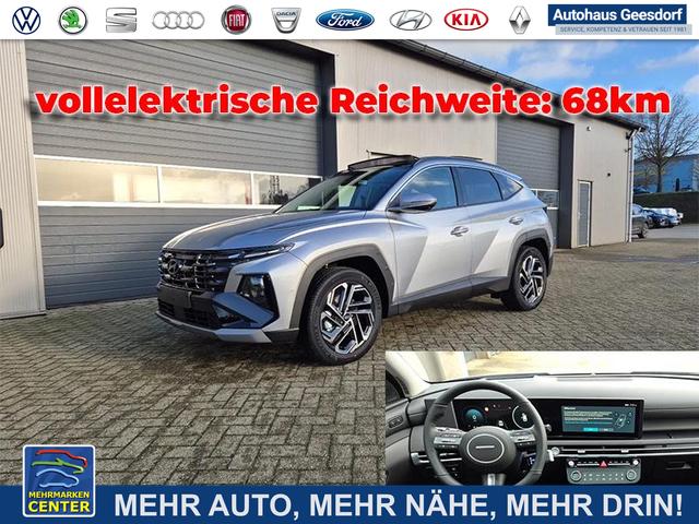 Lagerfahrzeug Hyundai TUCSON - 1.6 T-GDI 252PS Automatik PHEV Prime FACELIFT MY2025 elektr. PanoDach Voll-Leder Heckklappe Sitzheizung v h Lenkradheizung ACC Klimaautomatik HUD Navi Krell-Sound 12,3"-Touchscreen DAB  wireless Apple CarPlay   Android Auto PDC 4xKamer