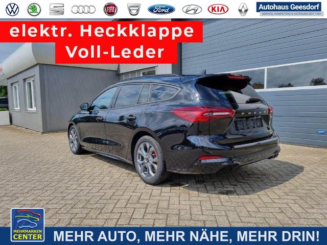 Lagerfahrzeug Ford Focus Turnier - 1.0 125PS ST-Line X Voll-Leder elektr. Heckklappe Winterpaket Rückf.Kamera ACC Klimaautomatik Sitzheizung Lenkradheizung Frontscheibe beheizb. Ford-Navi SYNC 4 B O Sound DAB  Bluetooth Apple Carplay Android Auto PDC v h 2xKeyless 17-LM