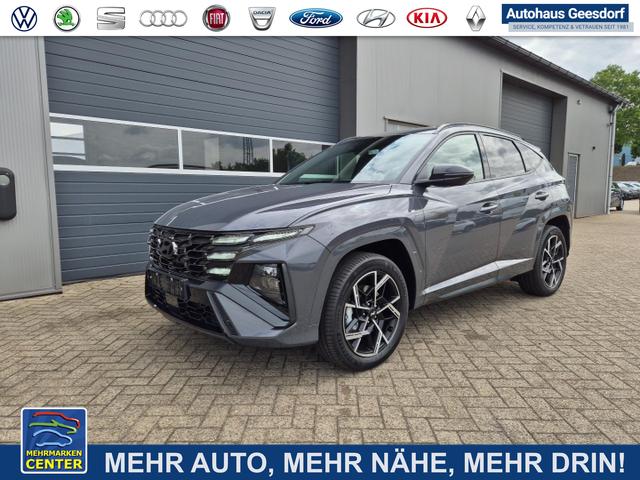 Lagerfahrzeug Hyundai TUCSON - N-Line 1.6 T-GDI 252PS Automatik PHEV FACELIFT MY2025 Teil-Leder Sitzheizung Lenkradheizung ACC Klimaautomatik Navi 12,3"-Touchscreen DAB  wireless Apple CarPlay   Android Auto PDC v h Rückf.Kamera 2xKeyless 19-LM
