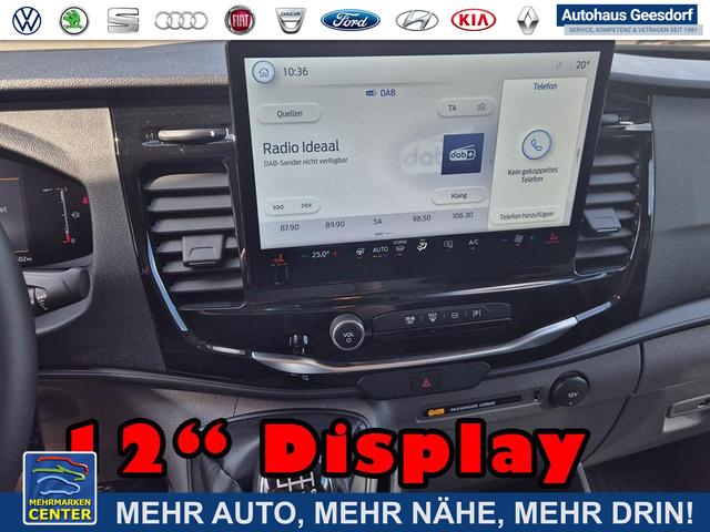 Lagerfahrzeug Ford Transit - L2H2 2.0 EcoBlue 165PS Trend Heckantrieb 3,5t 2-Sitzer AHK Sitzheizung Lenkradheizung Frontscheibe beheizb. Klimaautomatik PDC v h Rückf.Kamera Bluetooth DAB Apple CarPlay Android Auto Tempomat Ganzj.Reifen