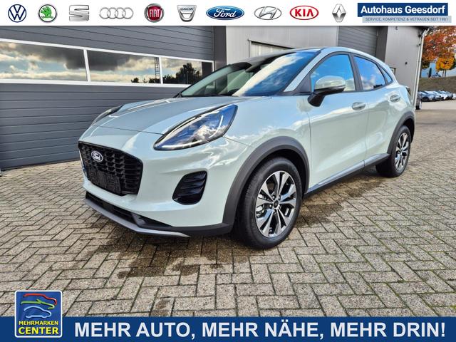 Lagerfahrzeug Ford Puma - Titanium 1.0 EcoBoost Hybrid 125PS Automatik Klimaautomatik Sitzheizung Lenkradheizung Frontscheibe beheizb. LED-Scheinwerfer Ford-Navi SYNC4 Bluetooth Apple CarPlay Android Auto PDC v h 17-LM