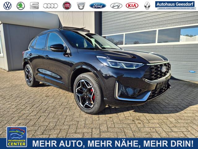 Lagerfahrzeug Ford Kuga - ST-Line X 243PS PHEV Automatik Matrix-LED schwenkb. AHK elektr. PanoDach Sitzheizung v h Lenkradheizung Frontscheibe beheizb. Navi SYNC4 Apple CarPlay Android Auto Touchscreen PDC 4xKamera 2xKeyless B O Sound 19"LM vollelektr. Reichweite 65KM