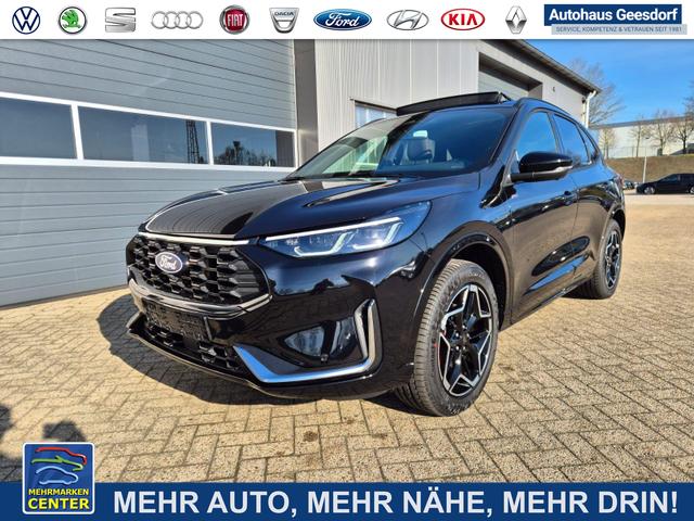 Lagerfahrzeug Ford Kuga - ST-Line X 243PS PHEV Automatik Matrix-LED schwenkb. AHK elektr. PanoDach Sitzheizung v h Lenkradheizung Frontscheibe beheizb. Navi SYNC4 Apple CarPlay Android Auto Touchscreen PDC 4xKamera 2xKeyless B O Sound 19"LM vollelektr. Reichweite 65KM
