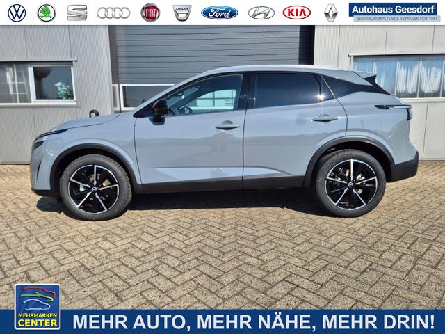Lagerfahrzeug Nissan Qashqai - 1.3 DIG-T MHEV 158 PS X-Tronic Tekna Voll-Leder Klimaautomatik PanoGlasdach Sitzheizung Lenkradheizung Navi Head-Up Display elektr. Heckklappe ACC PDC v h 360&deg;Kamera DAB Bluetooth Touchscreen Apple CarPlay Android Auto 19"LM