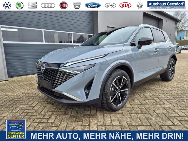 Lagerfahrzeug Nissan Qashqai - 1.3 DIG-T MHEV 158 PS X-Tronic Tekna Voll-Leder Klimaautomatik PanoGlasdach Sitzheizung Lenkradheizung Navi Head-Up Display elektr. Heckklappe ACC PDC v h 360&deg;Kamera DAB Bluetooth Touchscreen Apple CarPlay Android Auto 19"LM