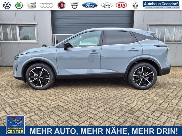 Lagerfahrzeug Nissan Qashqai - 1.3 DIG-T MHEV 158 PS X-Tronic Tekna Voll-Leder Klimaautomatik PanoGlasdach Sitzheizung Lenkradheizung Navi Head-Up Display elektr. Heckklappe ACC PDC v h 360&deg;Kamera DAB Bluetooth Touchscreen Apple CarPlay Android Auto 19"LM
