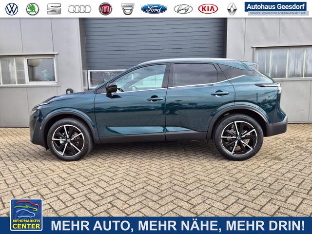 Lagerfahrzeug Nissan Qashqai - 1.3 DIG-T MHEV 158 PS X-Tronic Tekna Voll-Leder Klimaautomatik PanoGlasdach Sitzheizung Lenkradheizung Navi Head-Up Display elektr. Heckklappe ACC PDC v h 360&deg;Kamera DAB Bluetooth Touchscreen Apple CarPlay Android Auto 19"LM
