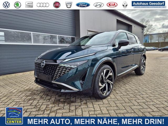 Lagerfahrzeug Nissan Qashqai - 1.3 DIG-T MHEV 158 PS X-Tronic Tekna Premium Paket 20"LM Teil-Leder PanoGlasdach Klimaautomatik Sitzheizung Lenkradheizung Navi Head-Up Display elektr. Heckklappe ACC PDC v h 360&deg;Kamera DAB Bluetooth Touchscreen Apple CarPlay Android Auto