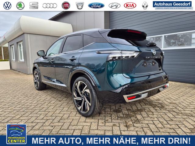 Lagerfahrzeug Nissan Qashqai - 1.3 DIG-T MHEV 158 PS X-Tronic Tekna Premium Paket 20"LM Teil-Leder PanoGlasdach Klimaautomatik Sitzheizung Lenkradheizung Navi Head-Up Display elektr. Heckklappe ACC PDC v h 360&deg;Kamera DAB Bluetooth Touchscreen Apple CarPlay Android Auto