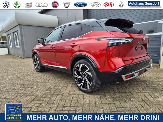 Lagerfahrzeug Nissan Qashqai - 1.3 DIG-T MHEV 158 PS X-Tronic Tekna Premium Paket 20"LM Teil-Leder PanoGlasdach Klimaautomatik Sitzheizung Lenkradheizung Navi Head-Up Display elektr. Heckklappe ACC PDC v h 360&deg;Kamera DAB Bluetooth Touchscreen Apple CarPlay Android Auto