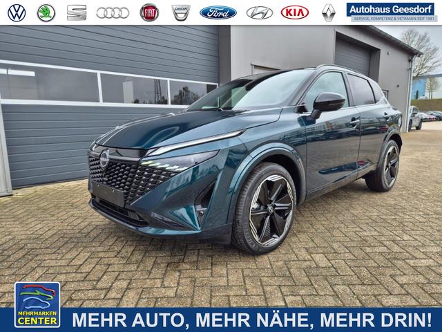 Lagerfahrzeug Nissan Qashqai - 1.3 DIG-T MHEV 158 PS X-Tronic N-Design 20"Zoll Teil-Leder PanoGlasdach Klimaautomatik Sitzheizung Lenkradheizung Navi Head-Up Display elektr. Heckklappe ACC PDC v h 360&deg;Kamera DAB Bluetooth Touchscreen Apple CarPlay Android Auto