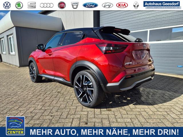 Lagerfahrzeug Nissan Juke - 1.0 DIG-T 114PS N-Design Automatik Teil-Leder Klimaautomatik Sitzheizung Lenkradheizung PDC v h R&uuml;ckf.Kamera Navi 19"LM Bluetooth Touchscreen Apple CarPlay Android Auto
